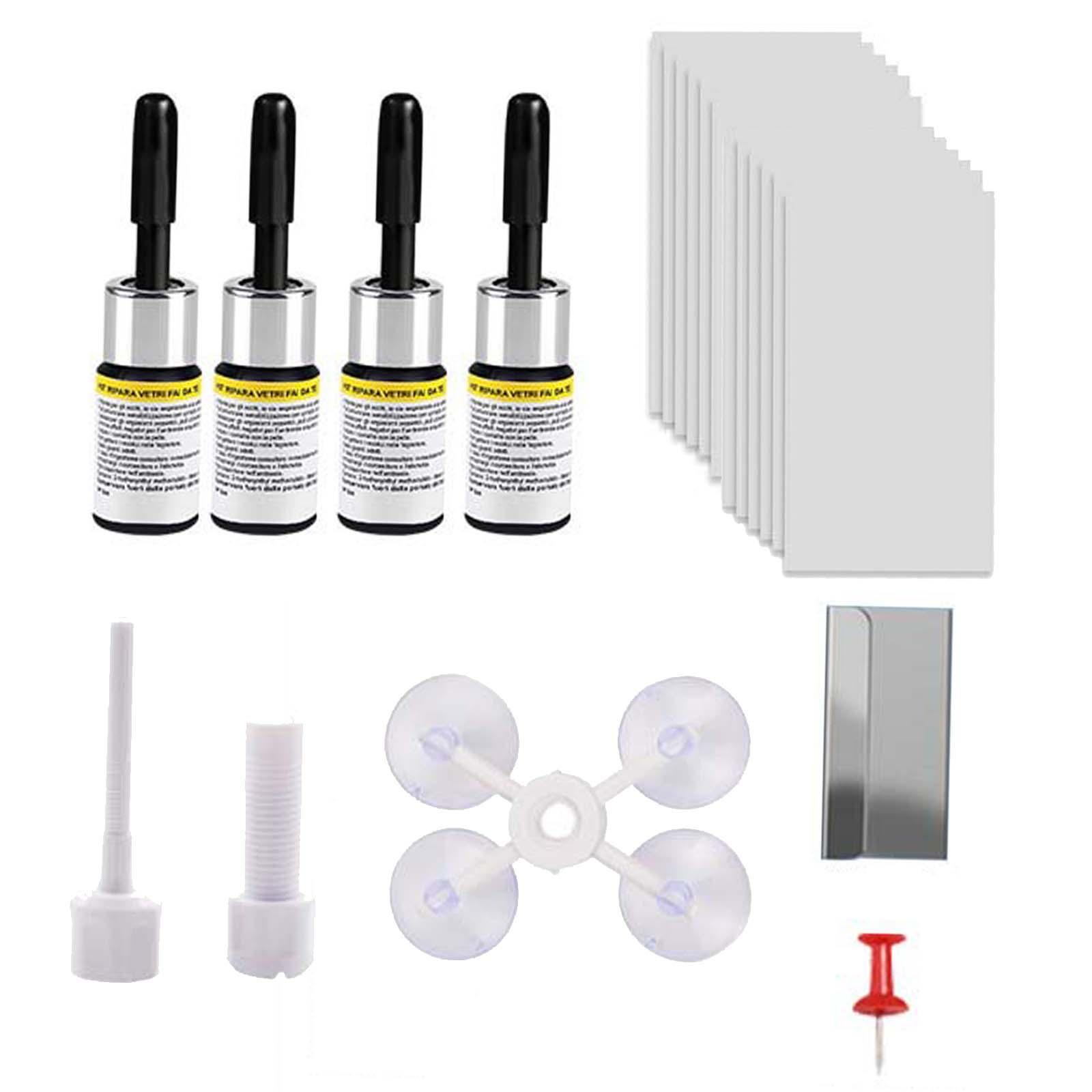 Windshield Crack Repair , Automotive Glass Repair Fluid Glue, Easy to Use, Quick Fix Window Glass Set for Repairing Chips