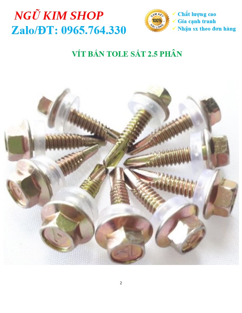 VÍT BẮN TOLE SẮT 2.5 PHÂN