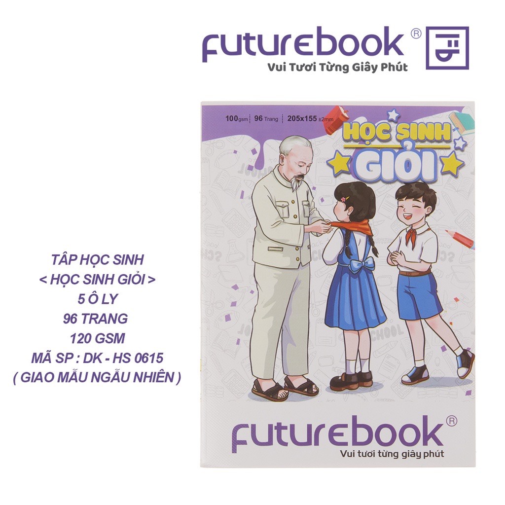 FUTUREBOOK–Tập Học Sinh Giỏi 5 Ô Ly_96 Trang–Định Lượng 100Gsm. Mã Sản Phẩm DK-HS9065 (Giao Ngẫu Nhiên)