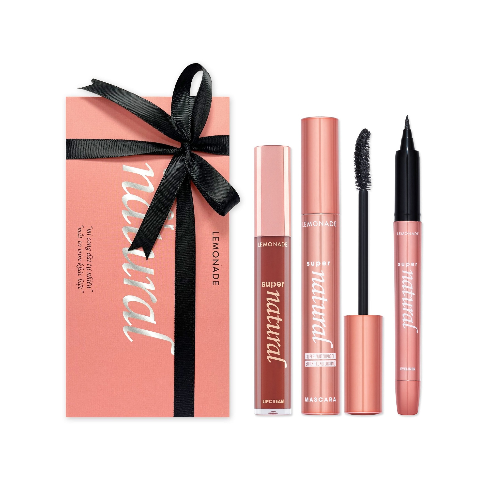 Combo trọn bộ Lemonade SuperNatural gồm 01 son kem 5g và 01 Mascara 7.5g,  01 Eyeliner 1g