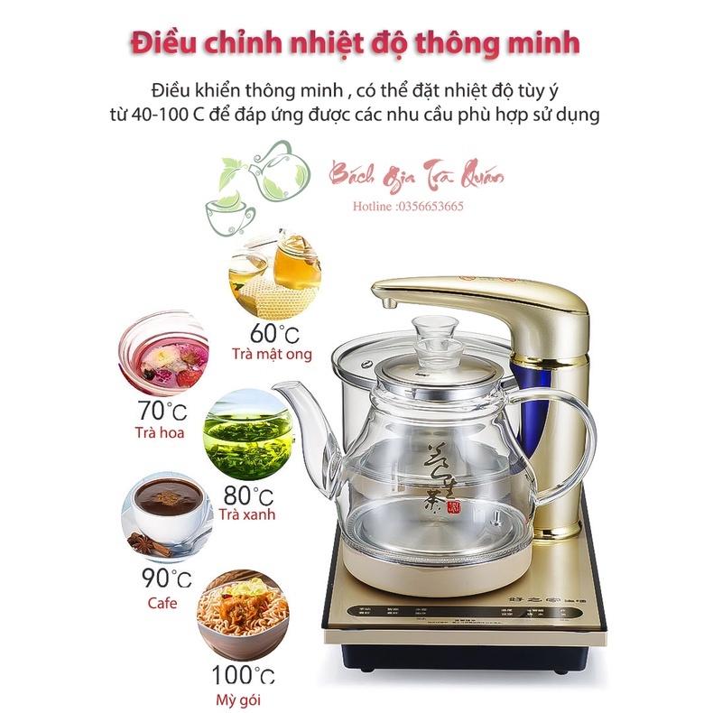 Bộ Bếp Điện Thủy Tinh Đun Nước Pha Trà Cao Cấp Có Điều Khiển Từ Xa AD12