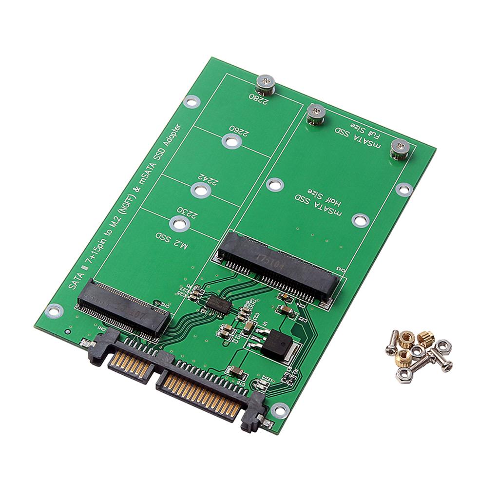 NGFF M.2 B KEY / mSATA SSD Solid State Drive to 2.5'' SATA Adapter Card
