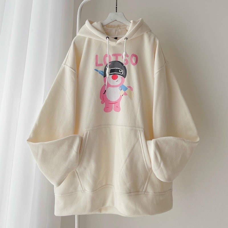 Áo Hoodie nỉ bông Gấu LOTSO v2 nhiều màu form rộng unisex oversize nam nữ chất liệu cao cấp,Áo Hoodie cặp đôi GẤU LOTSO