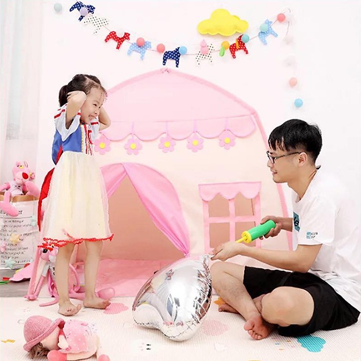 [TẶNG ĐÈN LED NHÁY +THẢM LÓT] Lều cho bé, Lều công chúa lều hoàng tử S2 Hình Chóp- Hàng loại 1