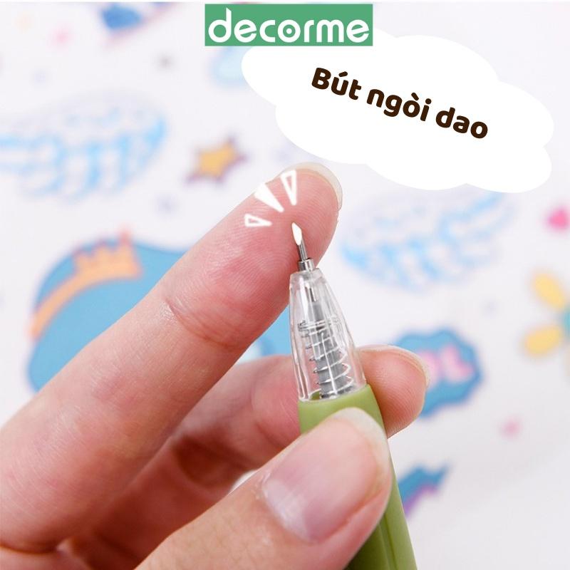 Dao rọc giấy DecorMe bút dao tỉa sticker washi bút dao trổ dùng rọc giấy, cắt tỉa, unboxing dụng cụ văn phòng phẩm