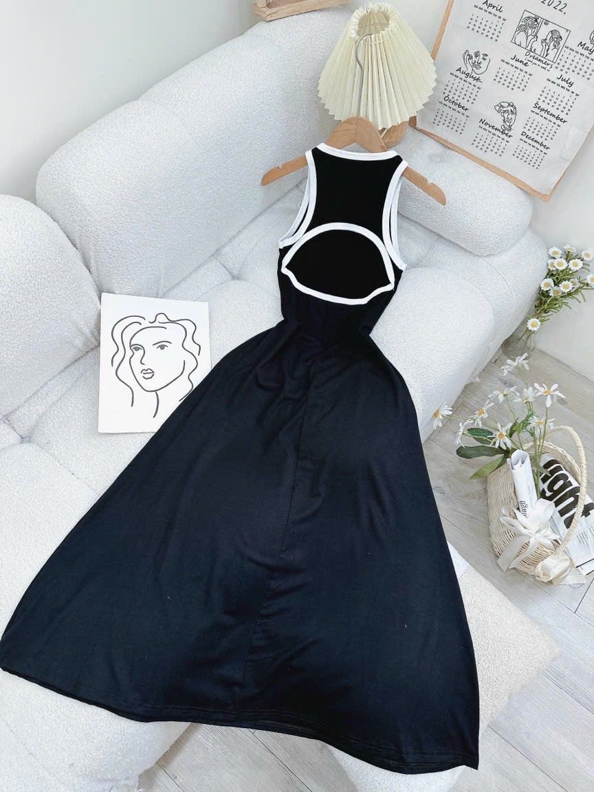 ĐẦM THUN SUÔNG ÔM BODY SÁT NÁCH 3 LỖ DÀI MIDI HỒNG BARBIE TRƠN HAI DÂY MAXI ĐI BIỂN DẠO PHỐ DỰ TIỆC
