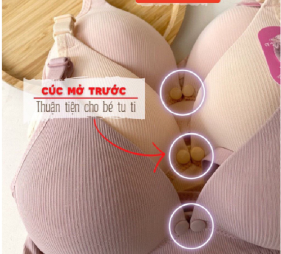 Combo 3 Áo lót ngực cho bà bầu và cho bé con bú mở khuy không gọng chống chảy xệ kháng khuẩn áo chip LỤA TĂM