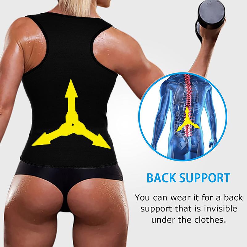 XS-XXXL Áo Sinh Nhiệt Eo Tập Giảm Béo Tập Toàn Thân Neoprene Xông Hơi Áo Vest Nữ Giảm Cân Thể Thao Hàng Đầu Định Áo