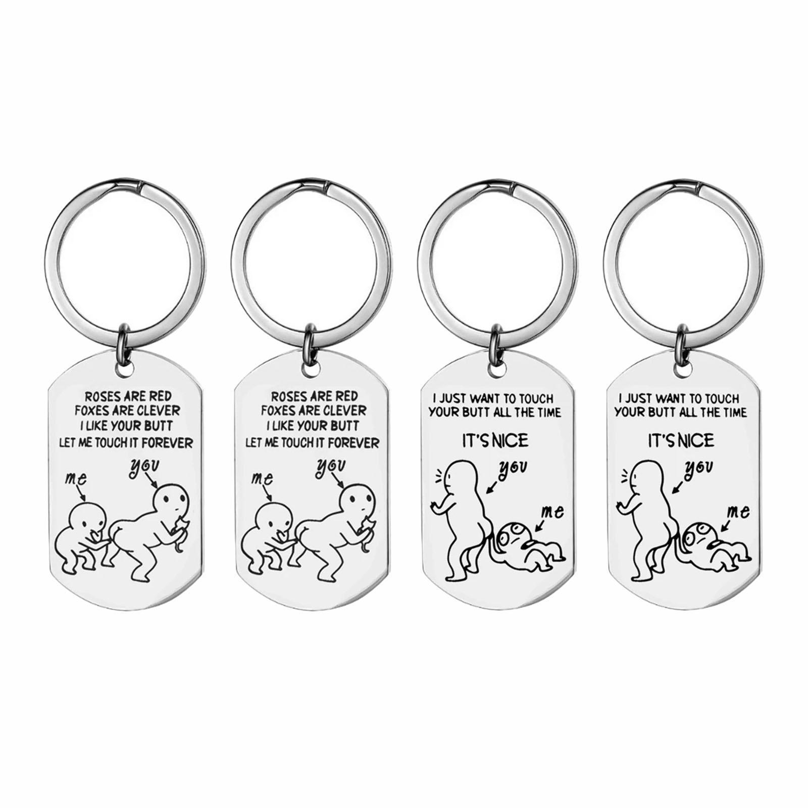 4 Pieces Keychain Keyring Key Chain Pendant for Christmas Birthday Gift
