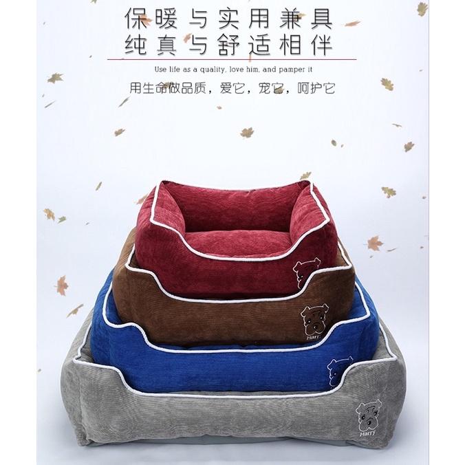 Đệm chữ nhật- ổ đệm lông nhung cao cấp Harry cho chó mèo, chống thấm, dễ giặt