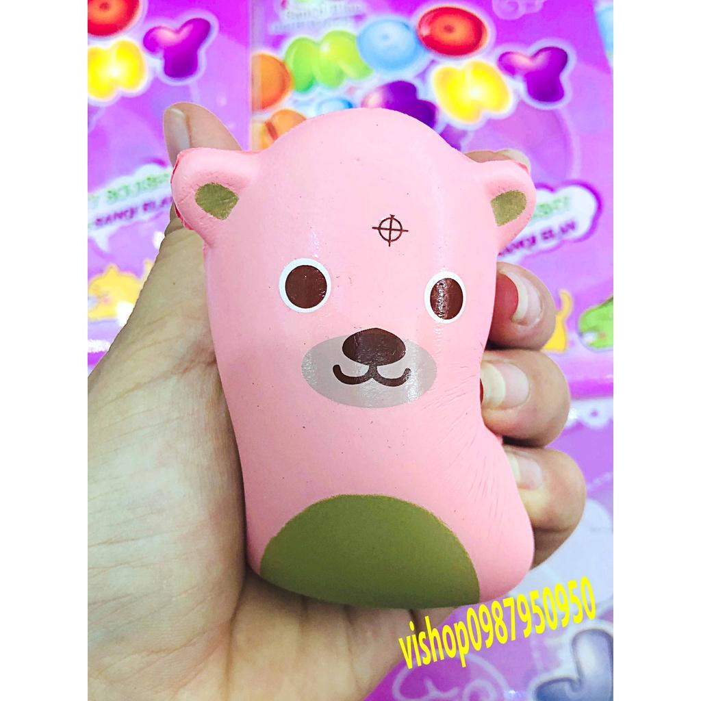 Squishy Lớn JUMBO Hình thú mệt nằm bẹp dí gấu hồng Đồ Chơi Xốp Giảm Stress Hình mềm mịn dễ Thương đàn hồi Cho Bé