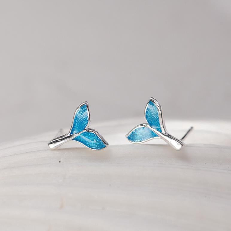 Khuyên tai hình đuôi nàng tiên cá màu xanh lam xinh xắn đáng yêu ANTA Jewelry - ATJ3467