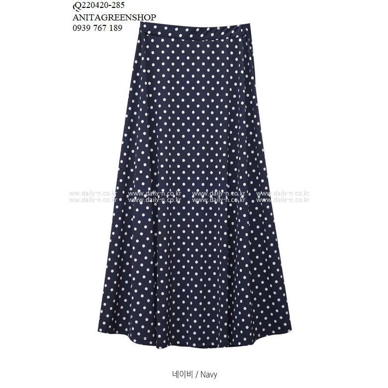 Q220420 CHÂN VÁY MAXI CHẤM BI