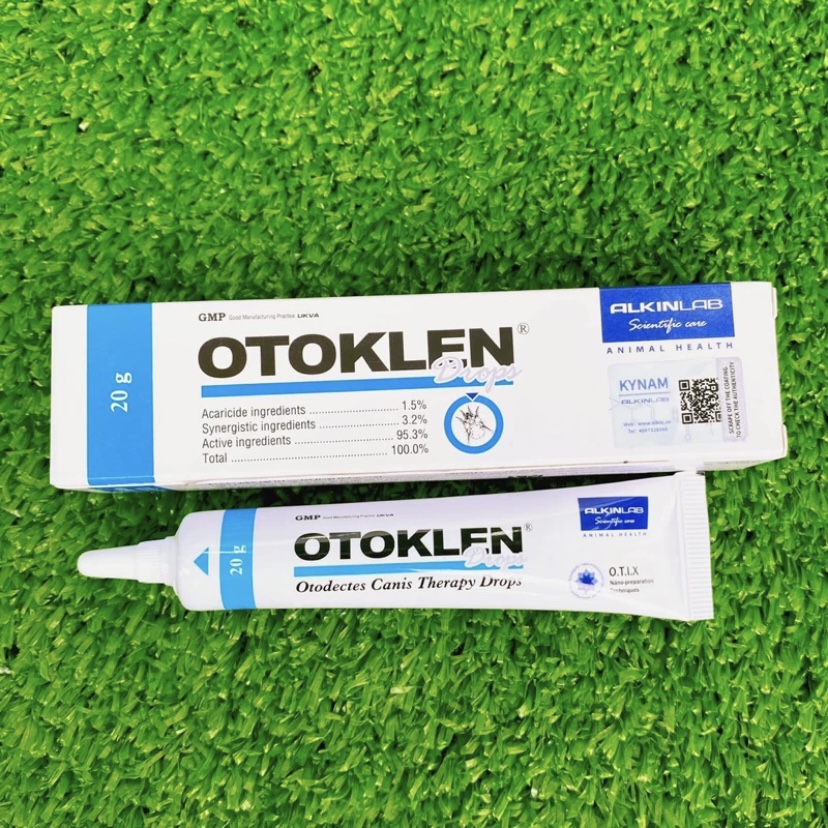 Nhỏ tai Alkin Otoklen tr.ị ve rận, nhiễm trùng, nấm trong tai 25ml
