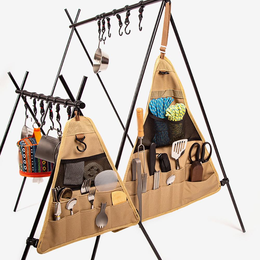 Outdoor Tent Camping Aluminum Portable Tripod Folding Shelf Tourist Drying Rack Camping Hanger