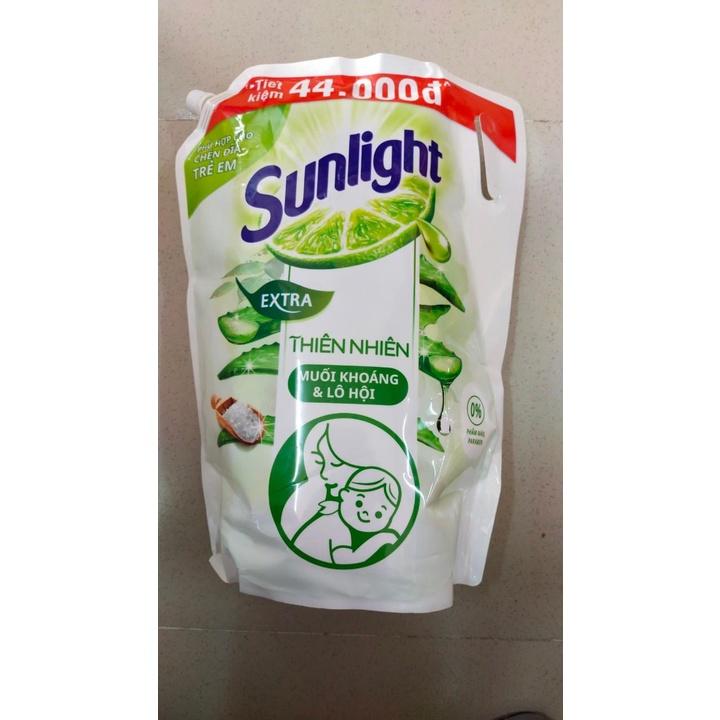 Combo 2 Túi Khổng Lồ Nước rửa chén Sunlight Thiên Nhiên Muối Khoáng và Lô Hội Túi 3.4 Kg x2