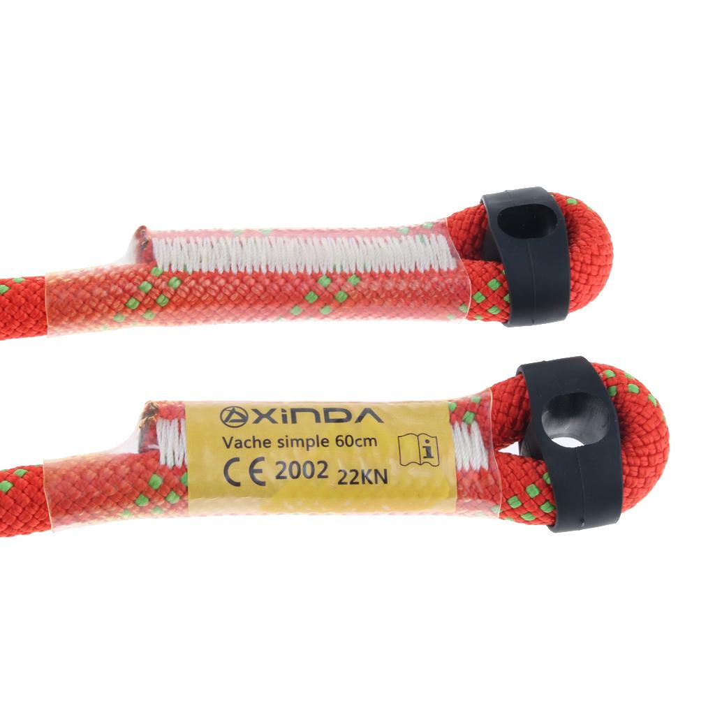 Outdoor Rock Climbing Nylon Pre-sewn Eye-to-Eye Prusik Loop Rope Lanyard 60cm