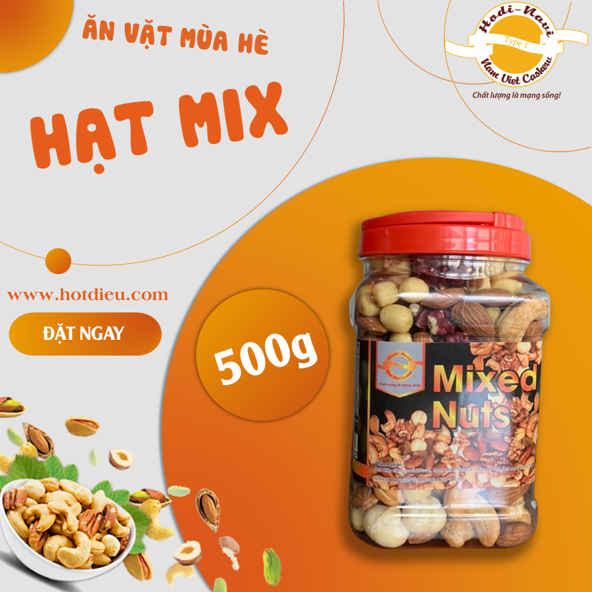 HẠT MIX 5 LOẠI HẠT DINH DƯỠNG CAO CẤP - HŨ QUAI XÁCH 500G