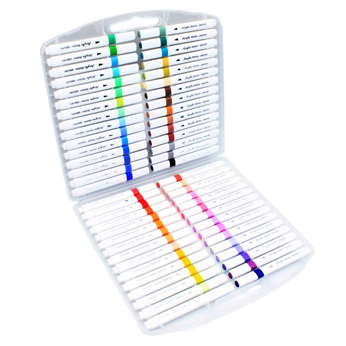 Hộp 60 Bút Màu Acrylic Marker - Deli HM166-60