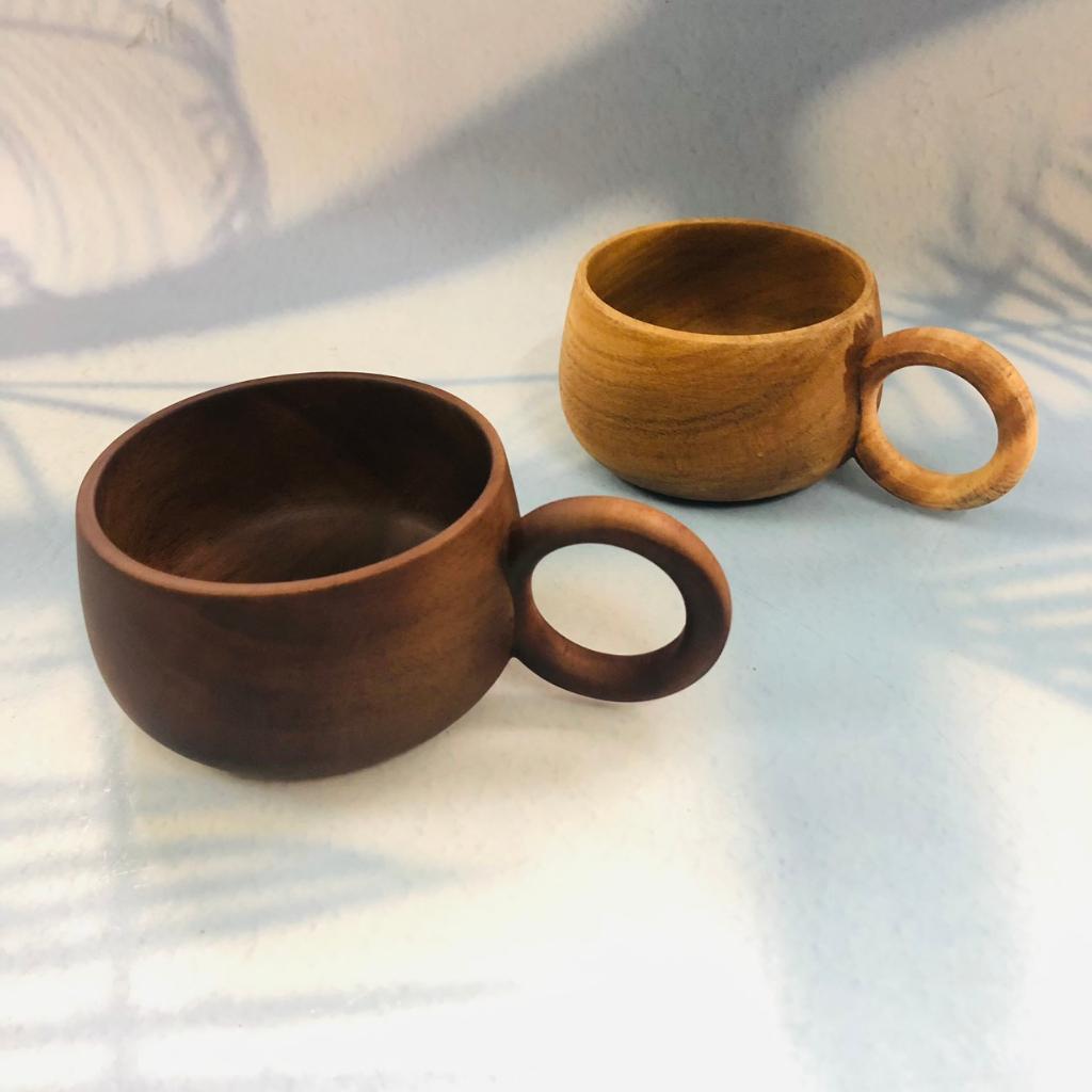 Cốc Gỗ/Ly Keo Cỡ 8x5 cm Phong Cách Vintage Trang Nhã,Cốc Uống Trà, Cà Phê, Chụp Ảnh Decor Xinh Xắn