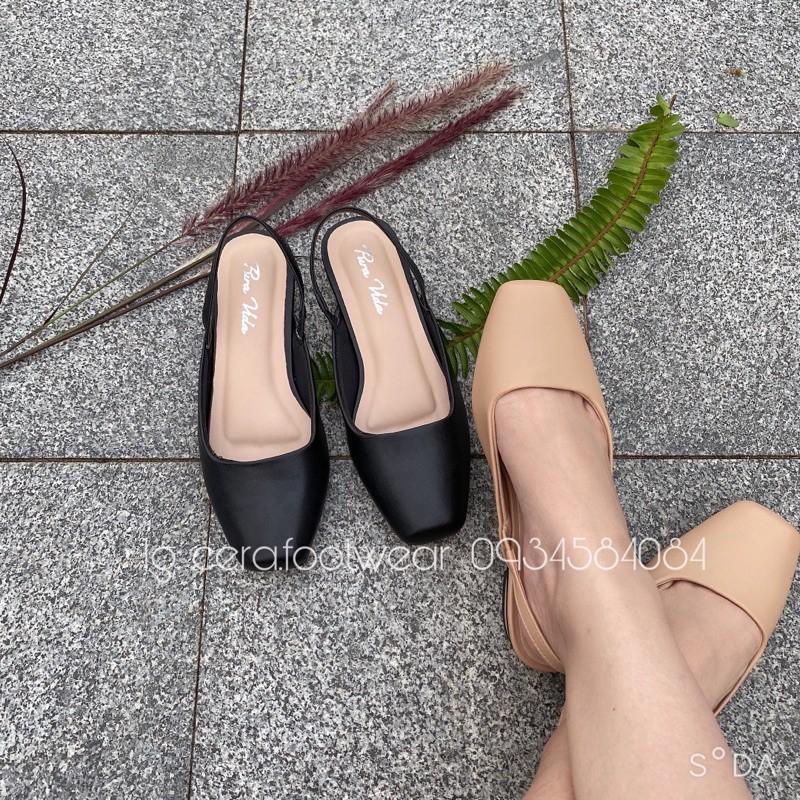 GIÀY BÍT MŨI VUÔNG HẬU CHUN GÓT BỆT DÁNG SLINGBACK