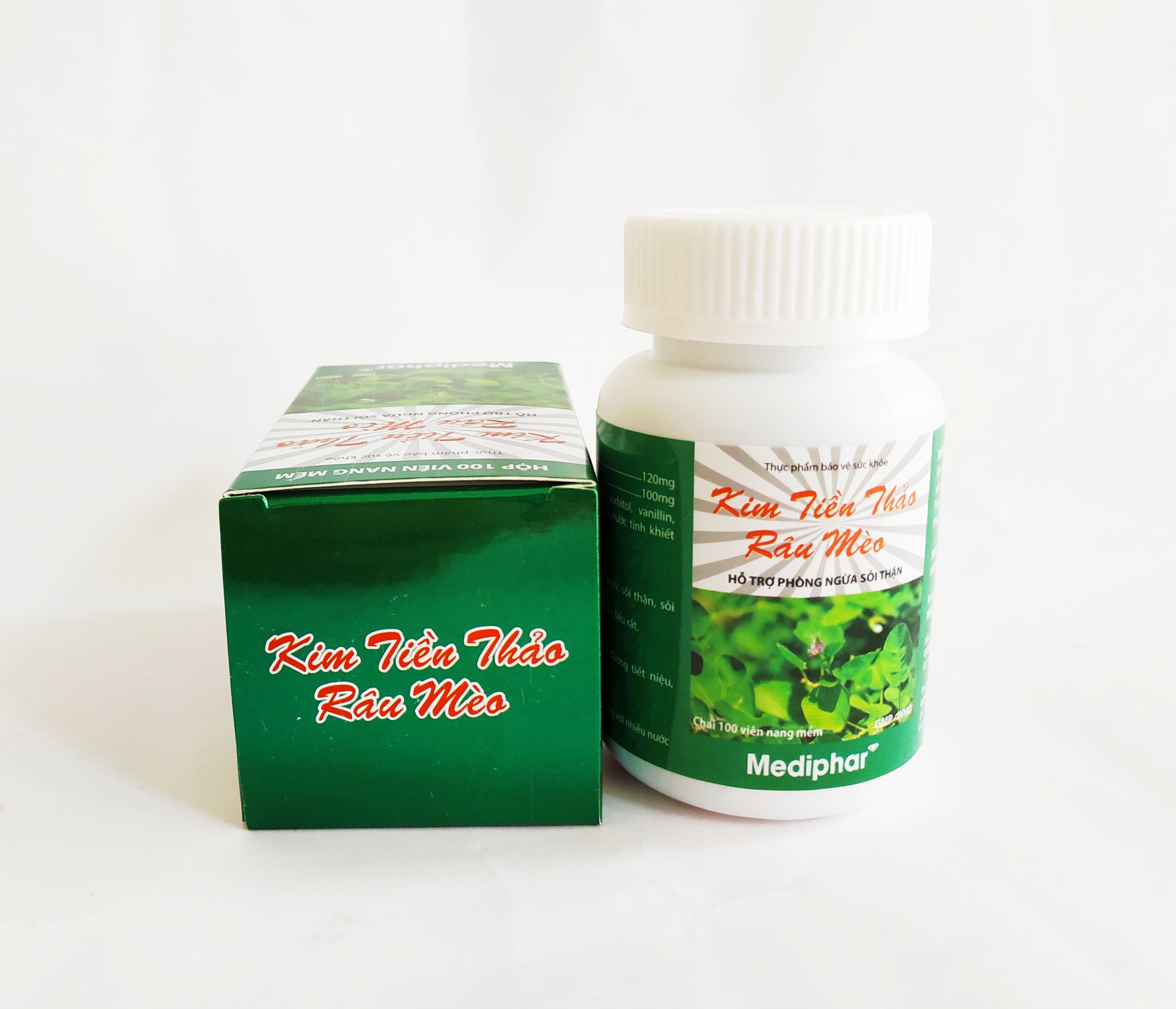 Viên Uống Làm Tan Sỏi Thận Kim Tiền Thảo Râu Mèo - Đánh Tan Sỏi Trong Thận - Kim Tiền Thảo Opc - Lọ 100 Viên