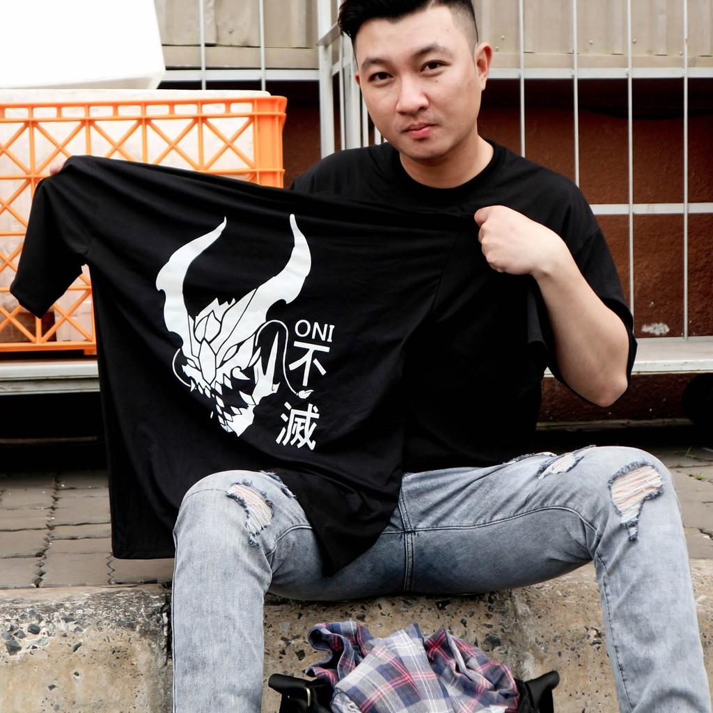 Áo thun phản quang tay lỡ nam nữ Oni 06
