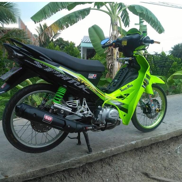 Tem sirius 110 spark xanh đen crom