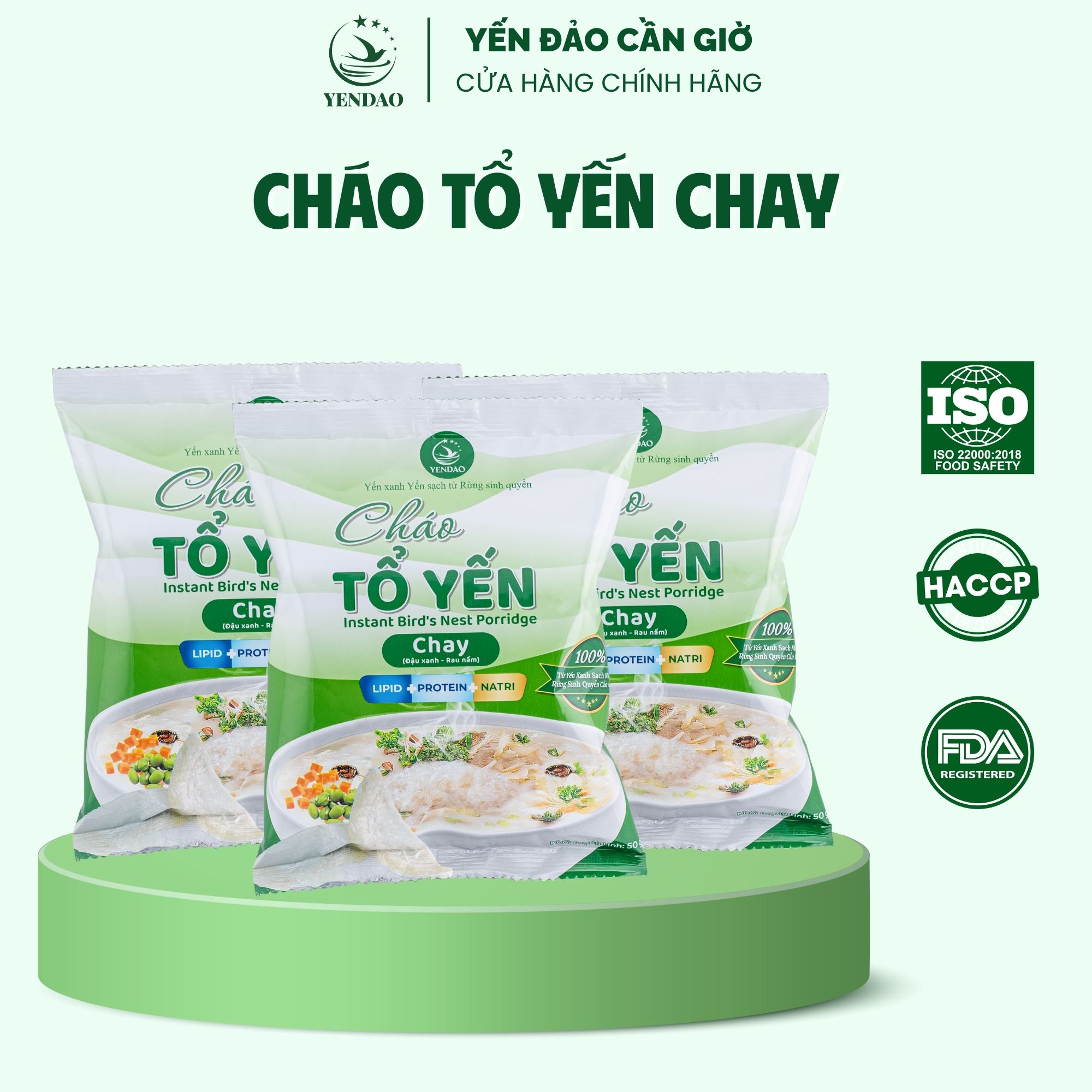 Yến Đảo - Thùng 30 Gói Cháo Yến Chay Chất Lượng Giàu Dinh Dưỡng Ăn Liền Tiện Lợi