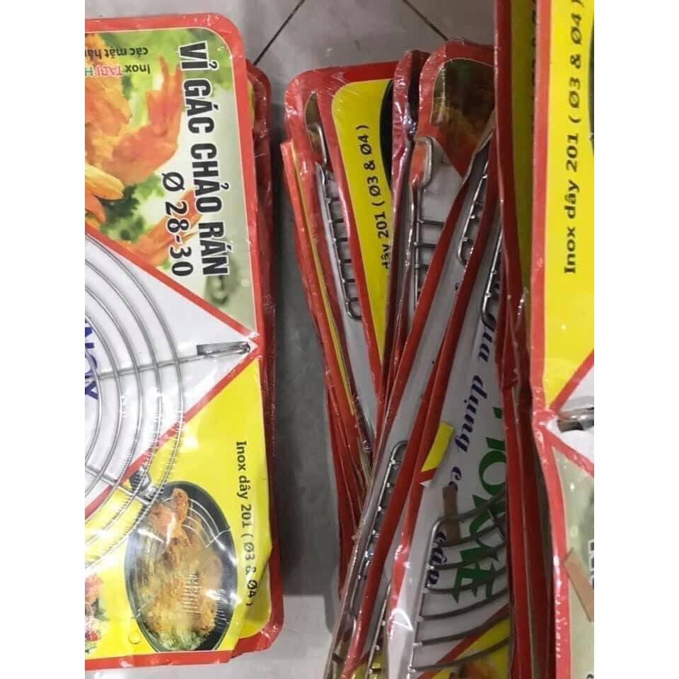 ️ GIA DỤNG ️ Vỉ Gác Chảo Chiên Đồ Ăn Bằng Inox Thông Minh 28cm