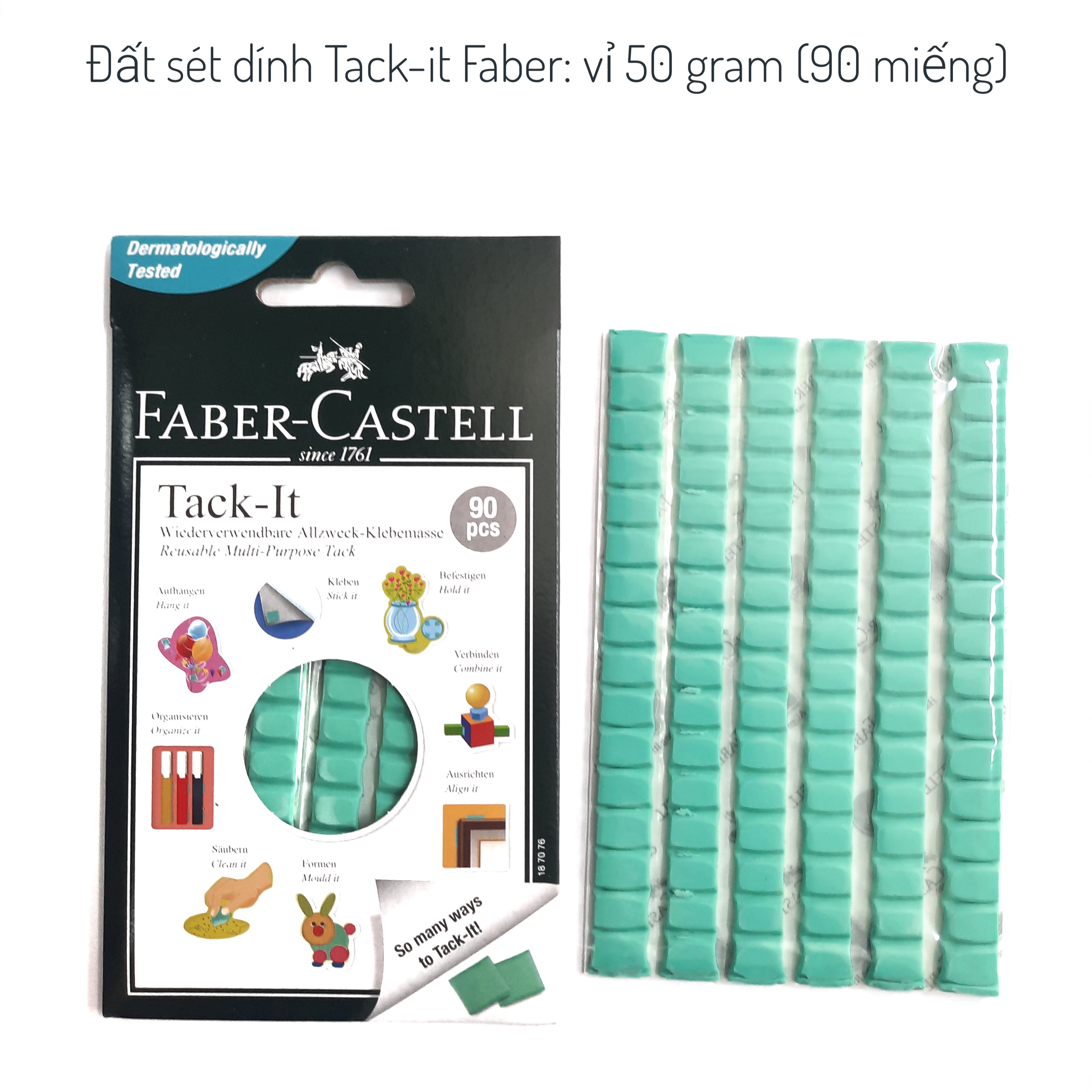 Đất sét dính Tack-it Faber-Castell vỉ 50gram  (90 miếng)