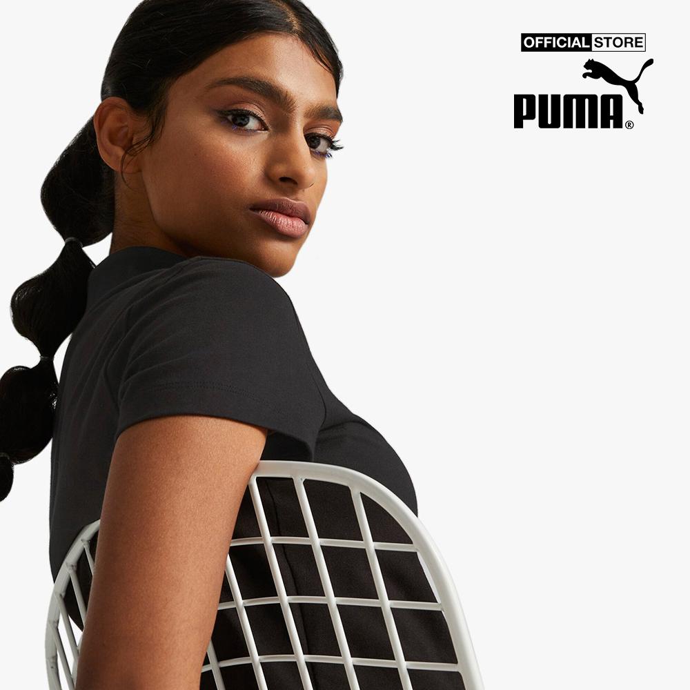 PUMA - Áo croptop nữ cổ trụ tay ngắn Classic
