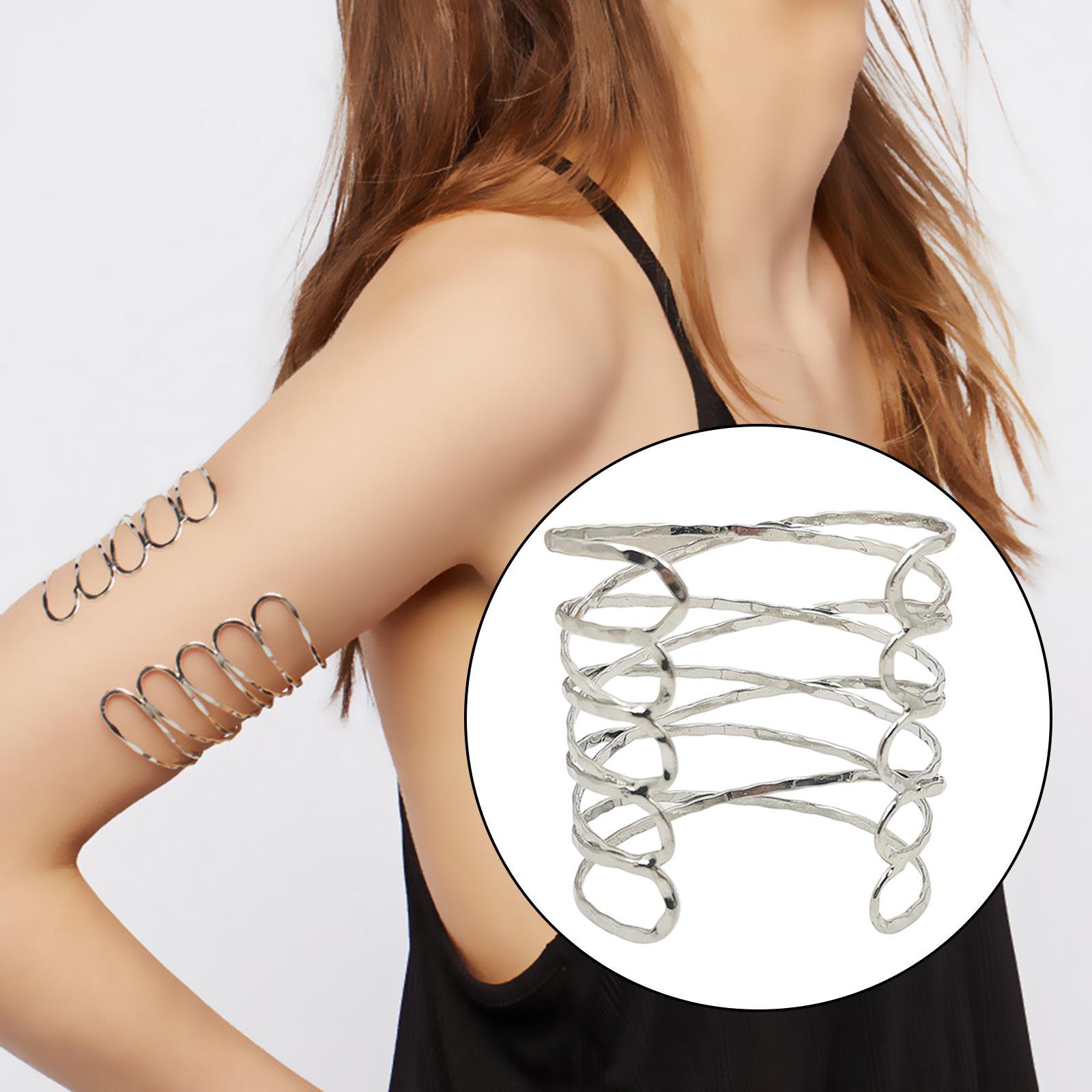 Women Upper Arm Band Armlet Multilayer Bangle Bracelet Jewelry Golden