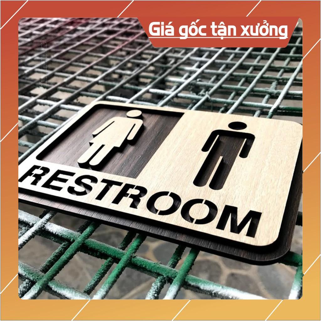 Bảng restroom  gỗ 2 lớp cắt laser | trang trí homestay
