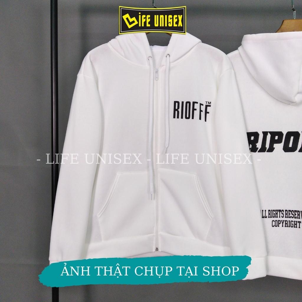 Áo khoác nỉ Hoodie RIPOFFF Dây Kéo Form rộng Áo Nỉ Bông ulzzang Phong Cách Unisex Unisex
