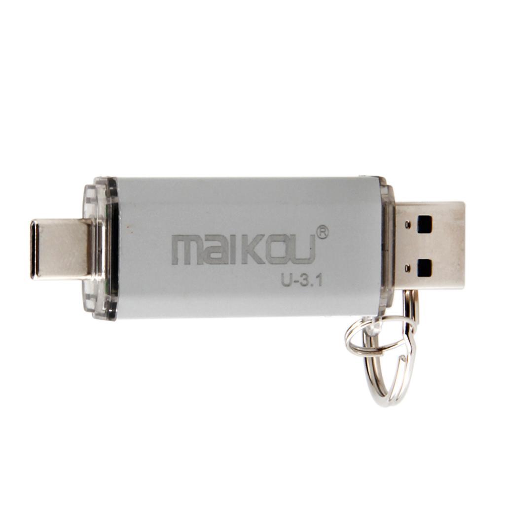 2 in 1 USB 3.0+ Type C OTG Flash Drive Memory Stick 256GB Storage red