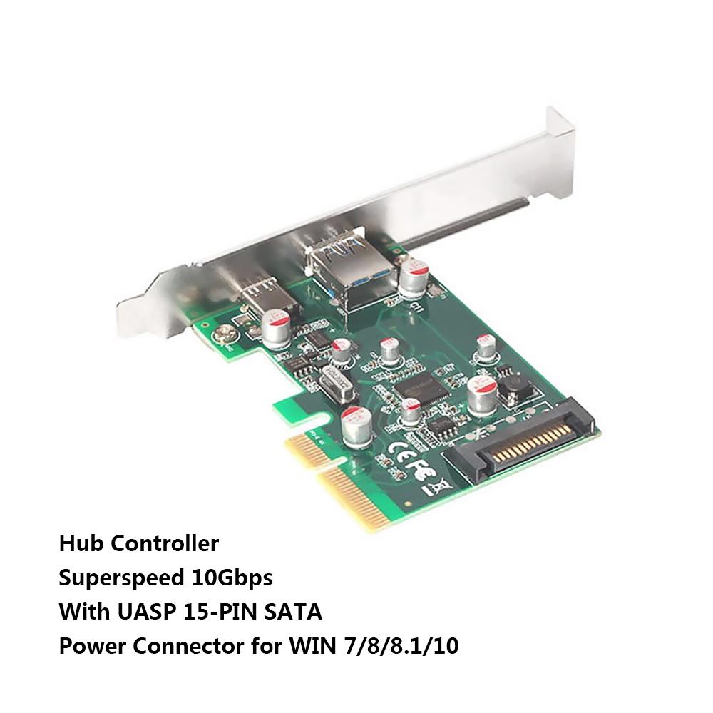 Thẻ card mở rộng chuyển đổi PCI-E sang USB 3.1 Loại A + Loại C 10Gbps dành cho PC để bàn