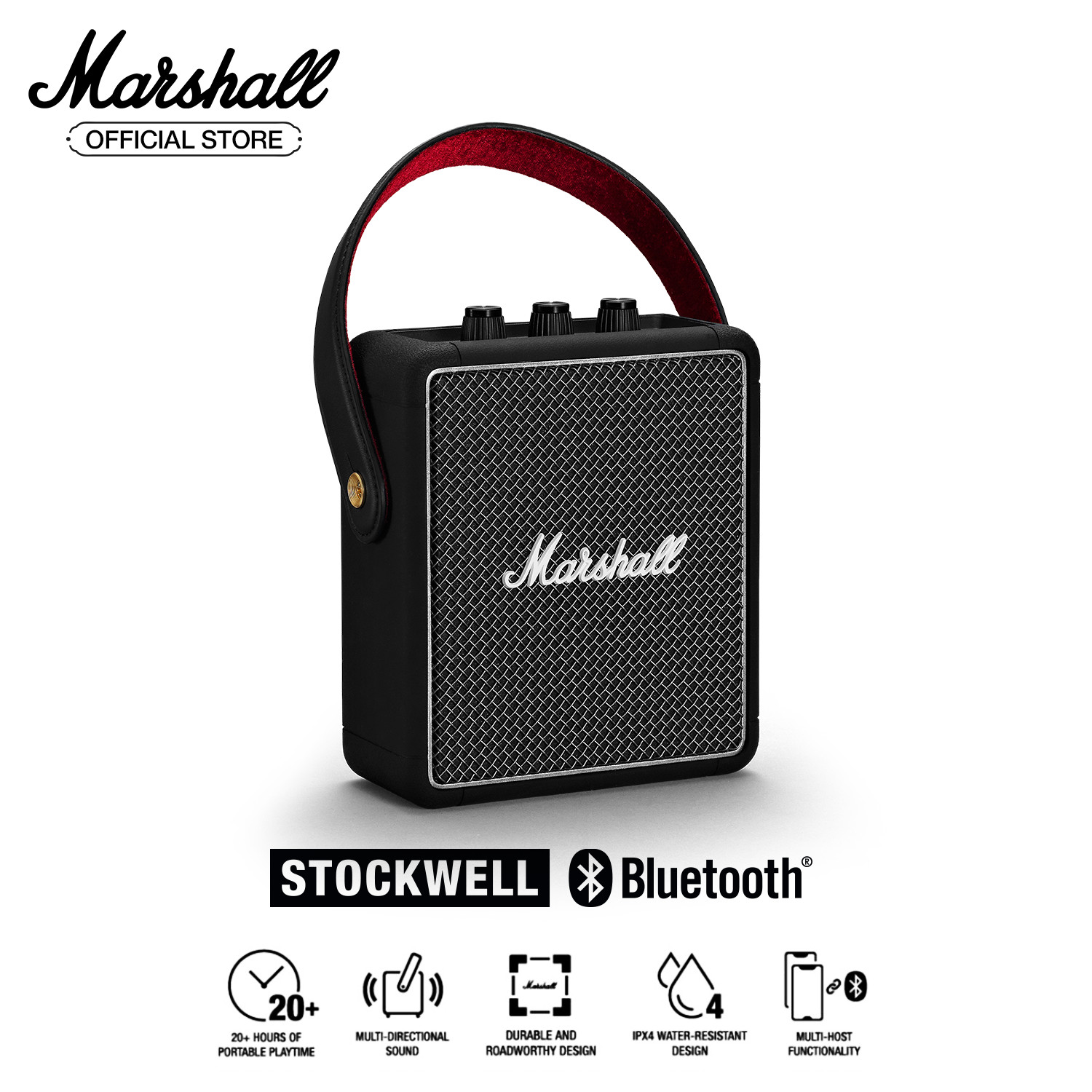 [Hàng chính hãng] Loa Marshall Stockwell 2 Portable + 20 hours battery life - 1 năm bảo hành (Đen)