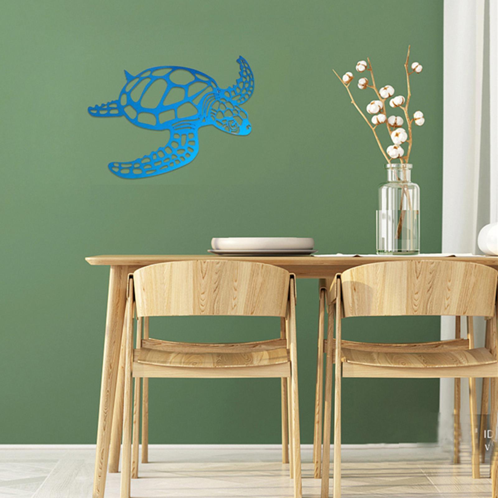 Sea Turtle Statue Gifts Iron Turtle Ornament for Garden TV Cabinet Fence