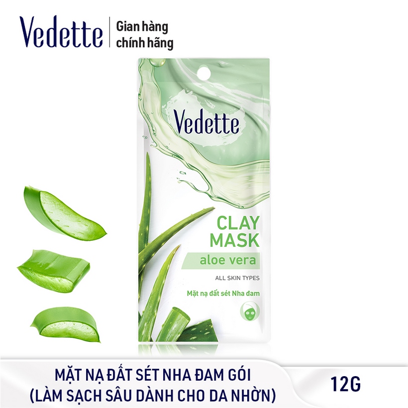 Combo 12 Mặt Nạ Đất Sét Làm Sạch Sâu Vedette ( Rosa, Mud, Cocoa, Pearl, Aloe Vera, Olive)