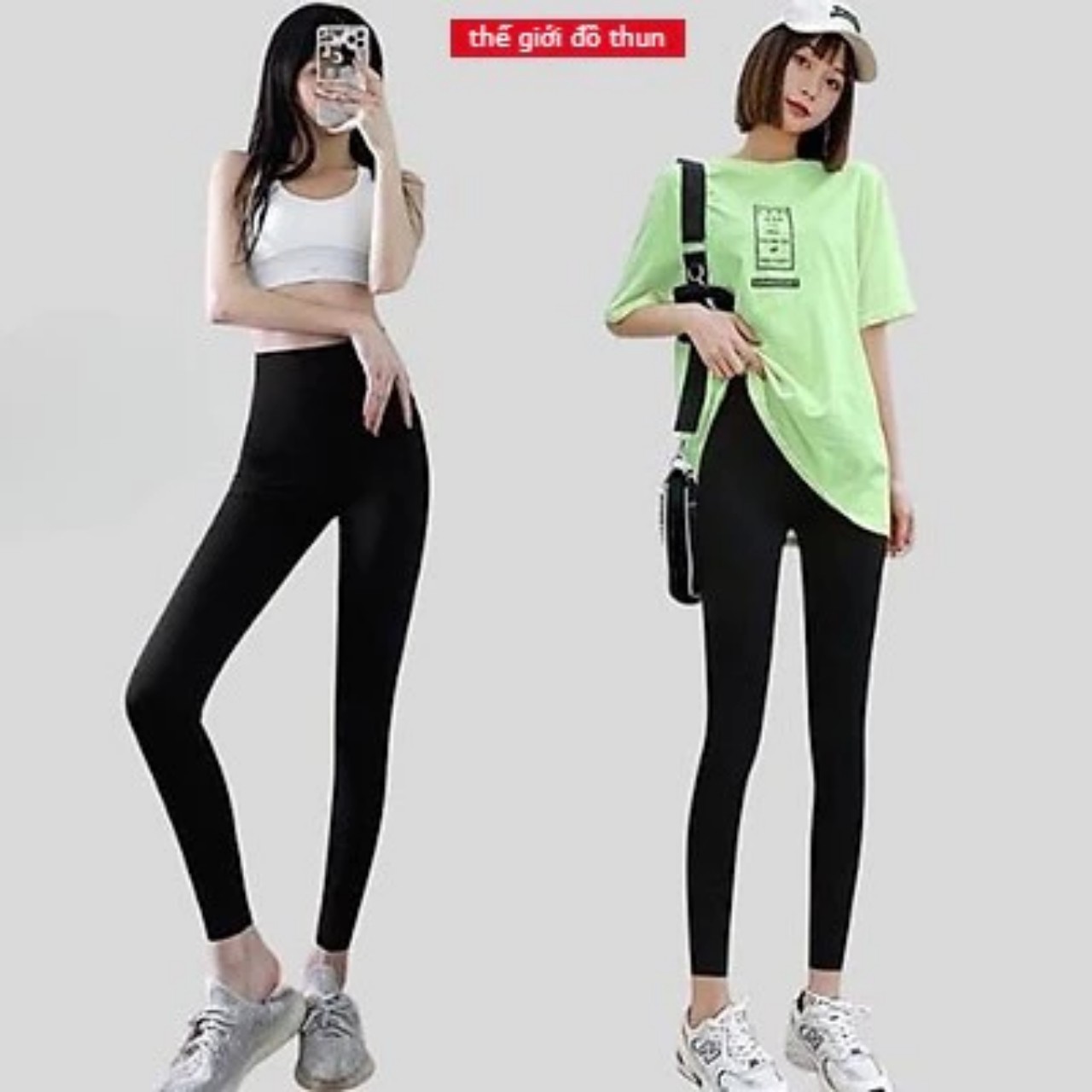 Quần Legging Dài Mặc bốn mùa, Co Giãn Tốt,Dày Dặn, Đi Dạo Dáng Ôm Body Tôn Dáng chất thun co giãn 4 chiều