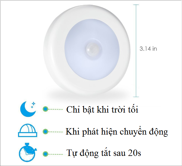 Đèn LED Cảm Ứng Trong Đêm Có Người Đi Qua Tự Động Sáng Để Cầu Thang, Phòng Ngủ, Phòng Tắm, tủ Quần Áo