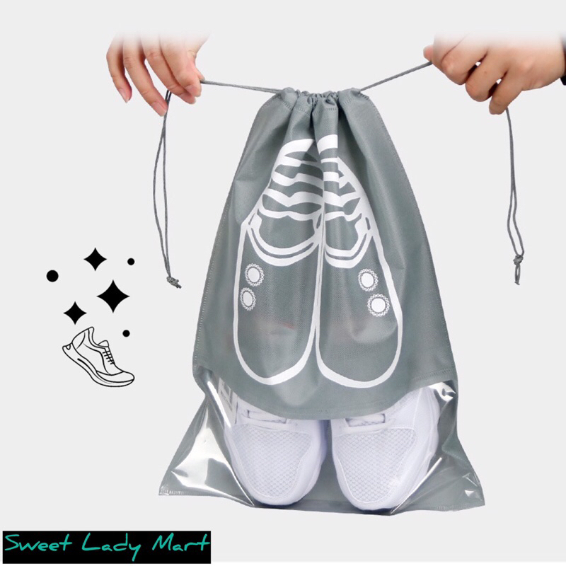 COMBO 2 Túi Đựng Giày Dép Túi Xách Chất Liệu Vải Không Dệt Có Dây Rút Size Lớn (44x35cm)
