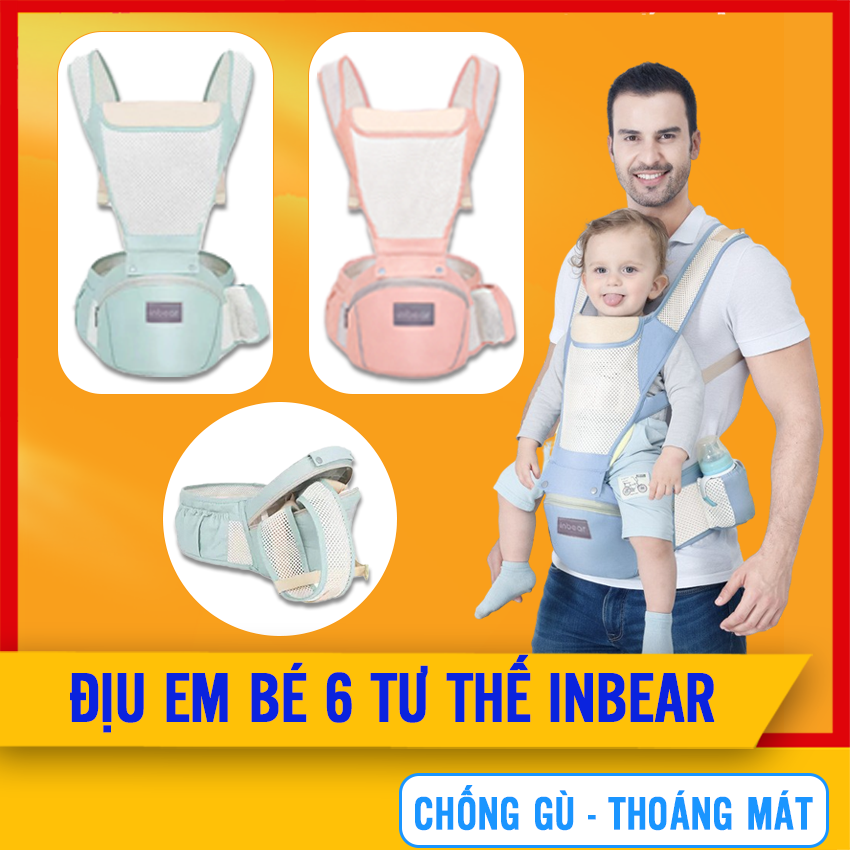 Địu Em Bé 6 Tư Thế Inbear, Có Bệ Ngồi Đỡ Cổ, Chống Gù Lưng, Lưới Tổ Ong Thoáng Khí, Đai Em Bé Sơ Sinh, Điệu / Địu Trợ Lực Cho Trẻ Sơ Sinh