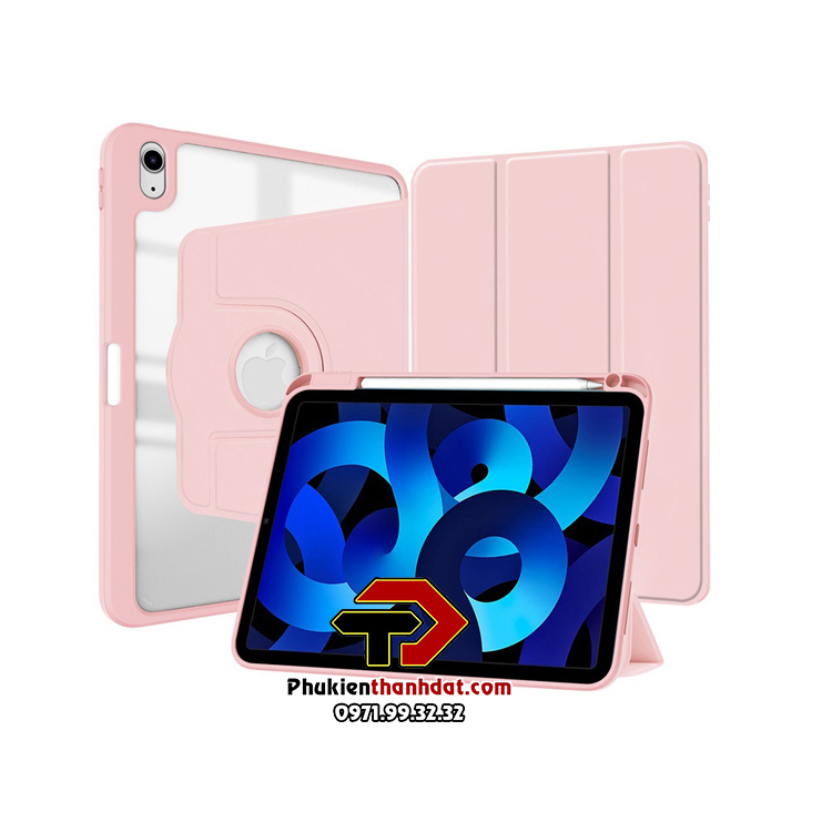 Bao da xoay 360 độ cho iPad Gen 10 2022 10.9 inch chống sốc, có ngăn đựng bút, nhiều kiểu dựng