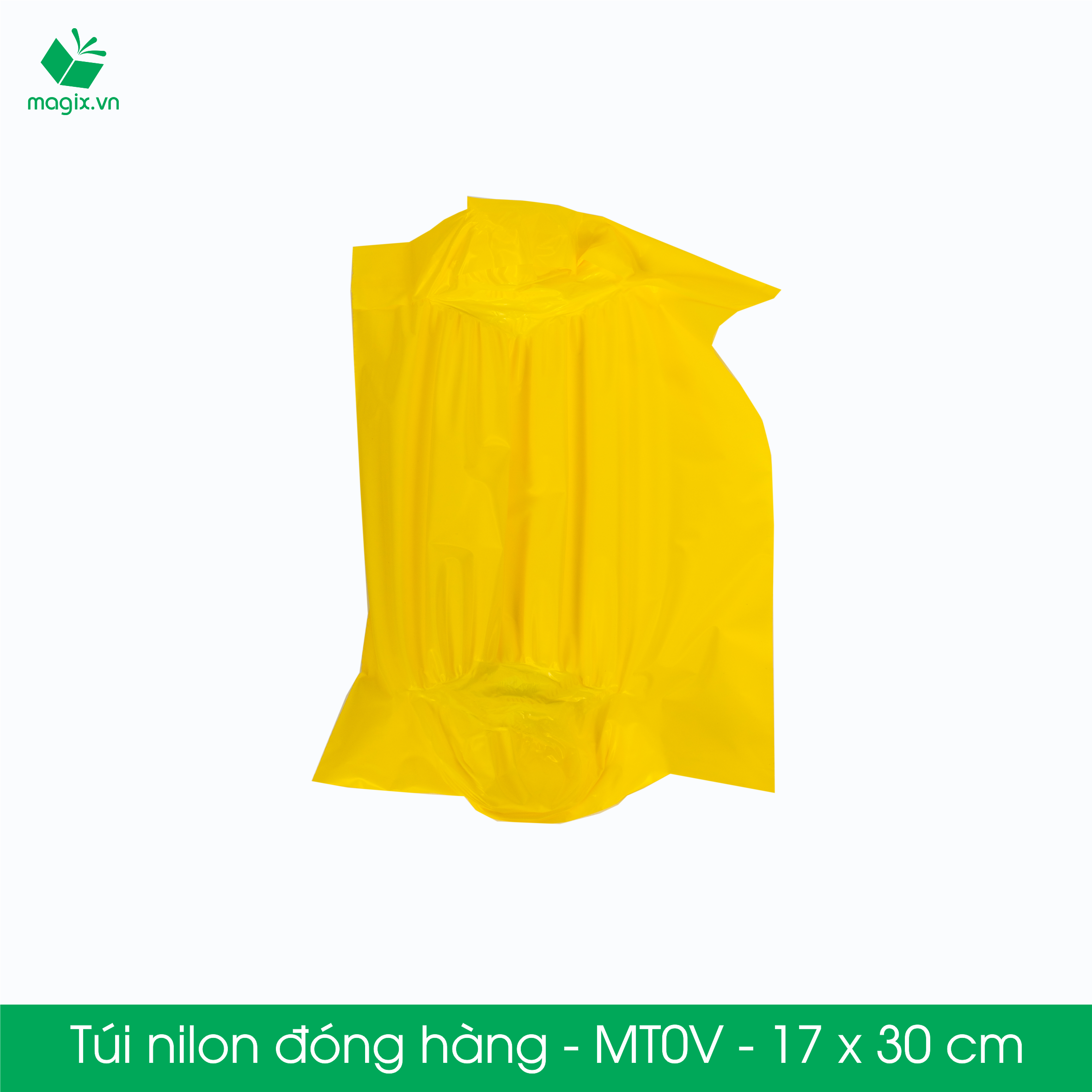 MT0V - 17x30 cm - Túi nilon gói hàng - 100 túi niêm phong đóng hàng màu vàng