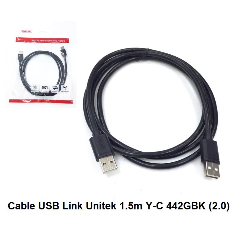 CÁP USB 2 ĐẦU ĐỰC 2.0 - 1.5M UNITEK (Y-C 442GBK) - Hàng nhập khẩu