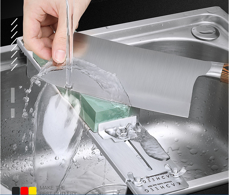 Kẹp giá đỡ đá mài dao Inox 304 toàn bộ an toàn để bồn rửa Đức cao cấp điều chỉnh dài theo đá mài