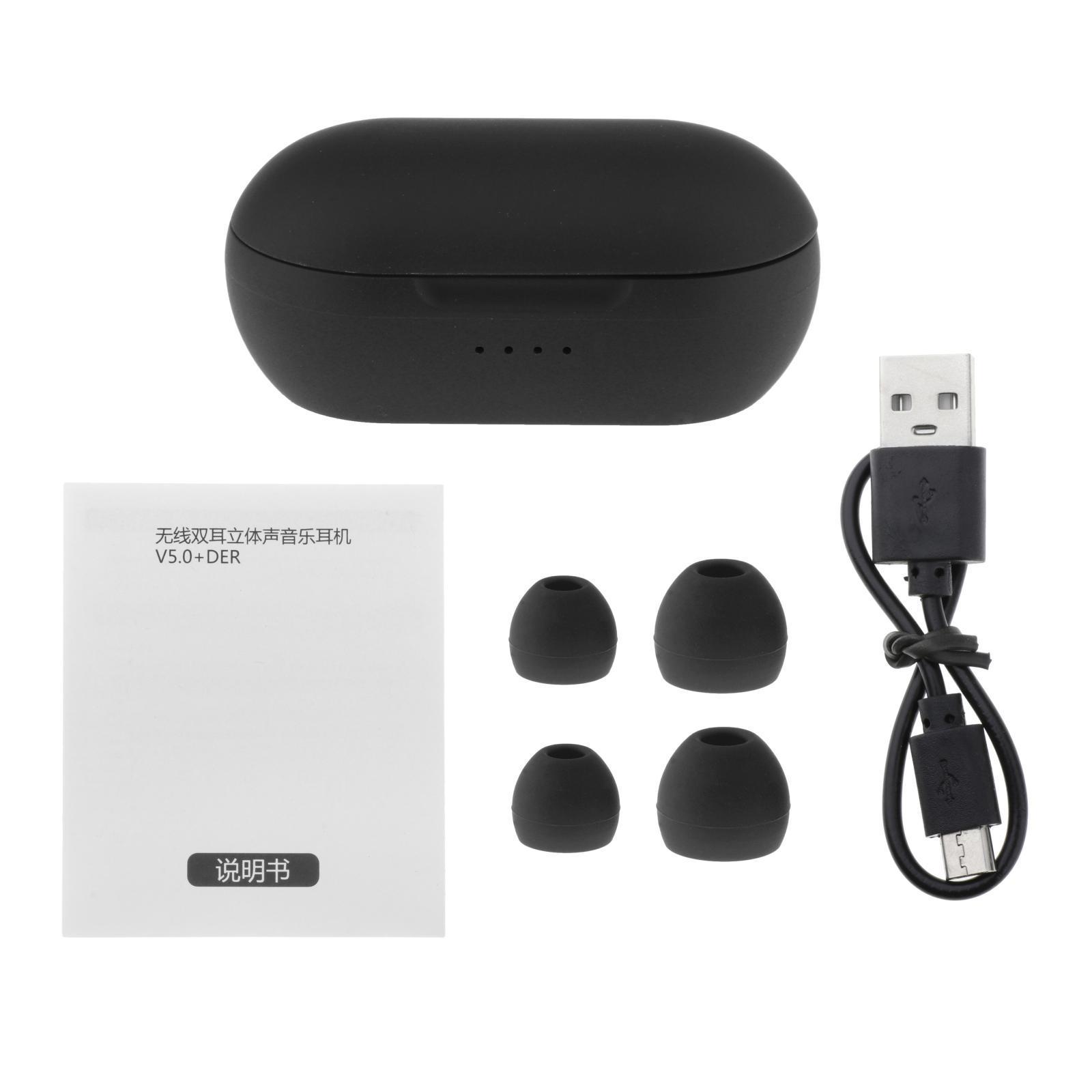 Wireless Bluetooth Earbuds Ear Buds in-Ear Headphones Black