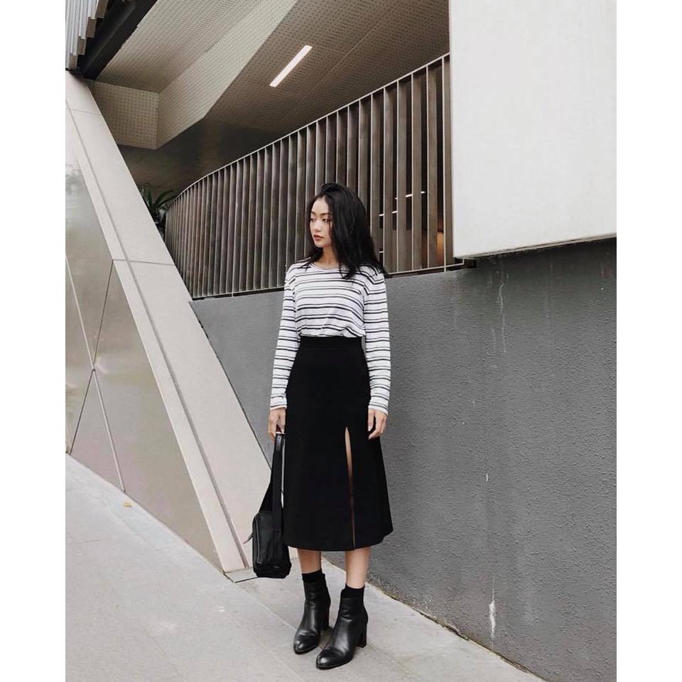 Midi Skirt - Chân váy midi xẻ tà
